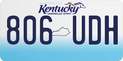 KY license plate 806UDH