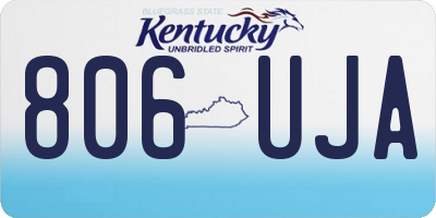 KY license plate 806UJA
