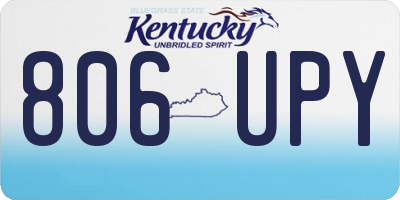 KY license plate 806UPY