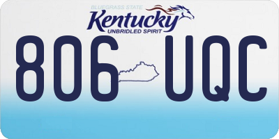 KY license plate 806UQC