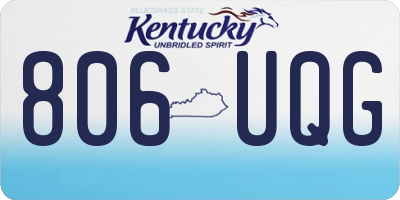 KY license plate 806UQG