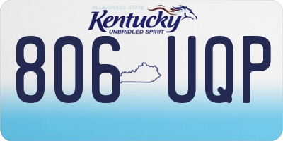 KY license plate 806UQP