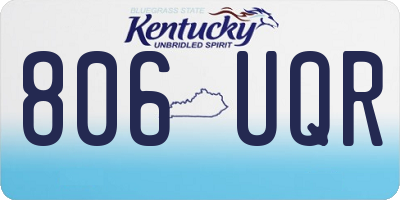 KY license plate 806UQR