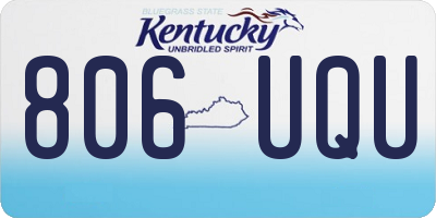 KY license plate 806UQU