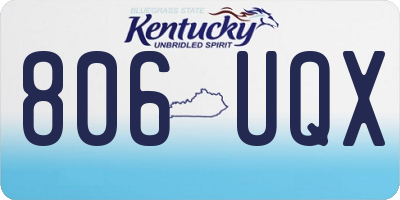 KY license plate 806UQX