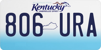 KY license plate 806URA