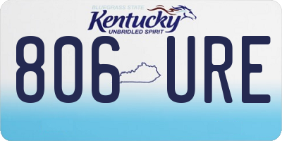 KY license plate 806URE