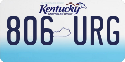 KY license plate 806URG