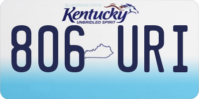 KY license plate 806URI