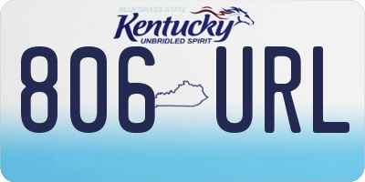 KY license plate 806URL