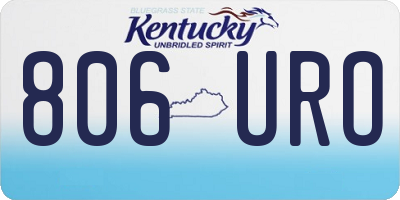 KY license plate 806URO
