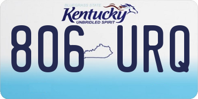 KY license plate 806URQ