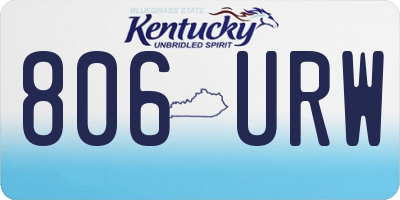 KY license plate 806URW