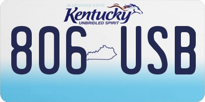 KY license plate 806USB
