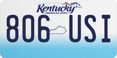 KY license plate 806USI
