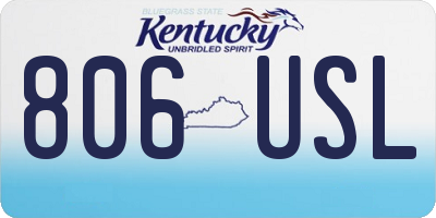 KY license plate 806USL