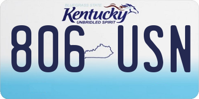 KY license plate 806USN