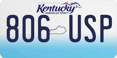 KY license plate 806USP