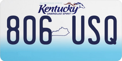 KY license plate 806USQ