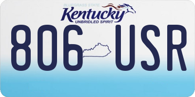 KY license plate 806USR