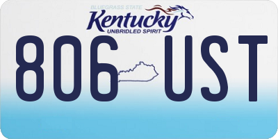 KY license plate 806UST