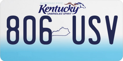 KY license plate 806USV