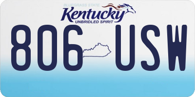 KY license plate 806USW