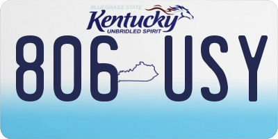 KY license plate 806USY