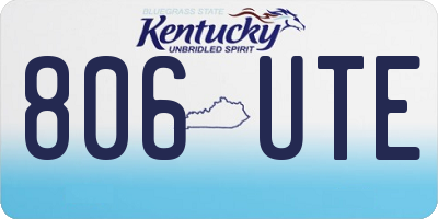 KY license plate 806UTE
