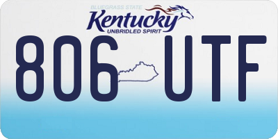 KY license plate 806UTF