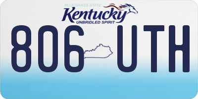 KY license plate 806UTH