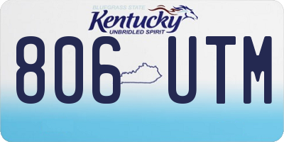 KY license plate 806UTM