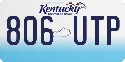 KY license plate 806UTP