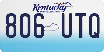 KY license plate 806UTQ