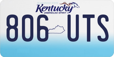 KY license plate 806UTS