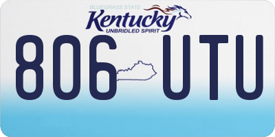 KY license plate 806UTU