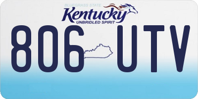 KY license plate 806UTV