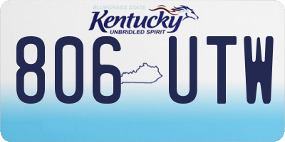 KY license plate 806UTW