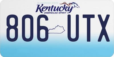 KY license plate 806UTX