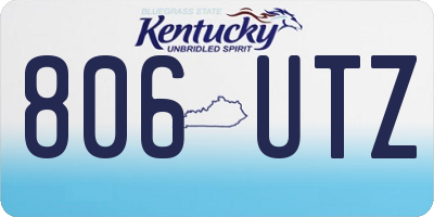 KY license plate 806UTZ