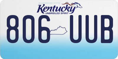 KY license plate 806UUB