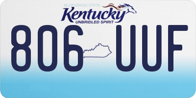 KY license plate 806UUF