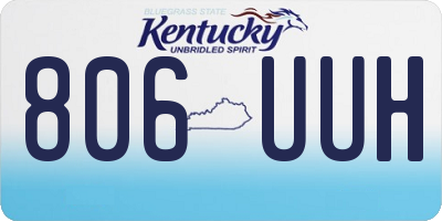 KY license plate 806UUH