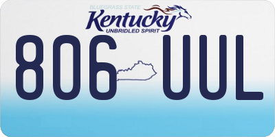 KY license plate 806UUL