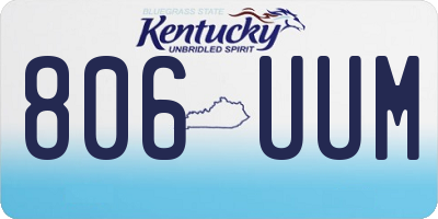 KY license plate 806UUM