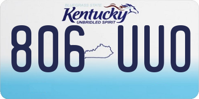 KY license plate 806UUO
