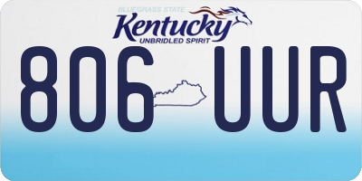 KY license plate 806UUR
