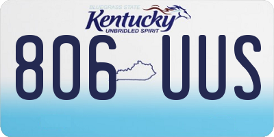 KY license plate 806UUS