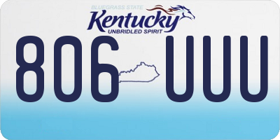 KY license plate 806UUU