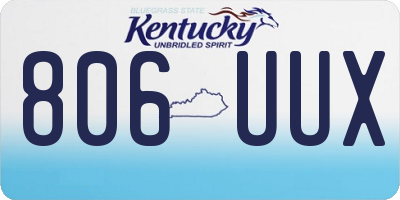 KY license plate 806UUX